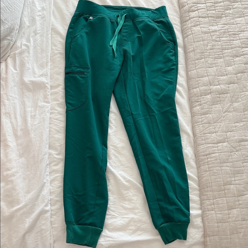FIGS Zamora hunter green jogger scrub pants